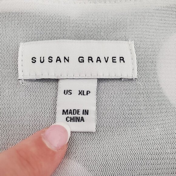 Susan Graver Womens Pollka Dot Liquid Knit Faux-Wrap Maxi Dress Size XL Petite - Picture 4 of 9